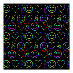 PEACE , LOVE  AND HAPPINESS POSTER