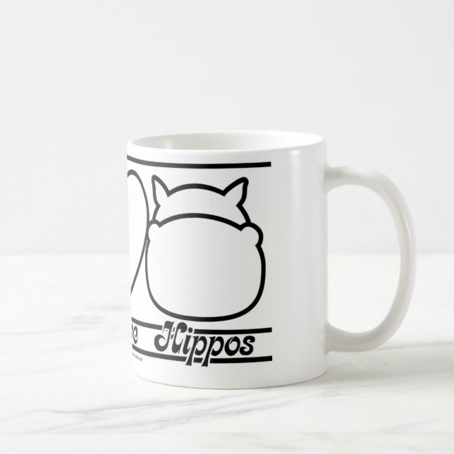 Peace Love and Hippos Coffee Mug (Right)