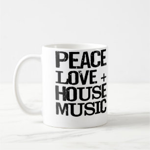 Peace Love And House Music Edm Raver Coffee Mug