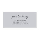 Peace Love and Hugs | Dove Gray Elegant Christmas