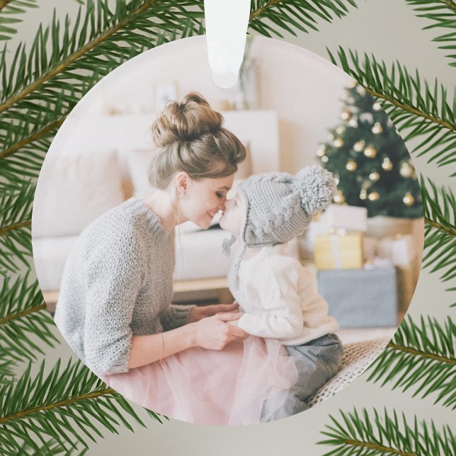 Peace Love and Hugs | Dove Grey Christmas Photo Ornament (Creator Uploaded)