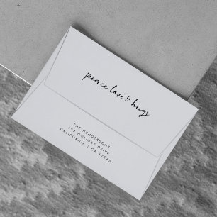 Peace Love and Hugs   Dove Grey Elegant Christmas Envelope