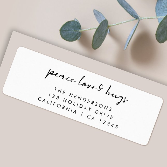 Peace Love and Hugs | Minimal Christmas Address (Creator Uploaded)