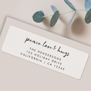 Peace Love and Hugs   minimum Christmas Dove Gray