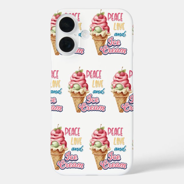 peace love and ice cream Case-Mate iPhone case (Back)