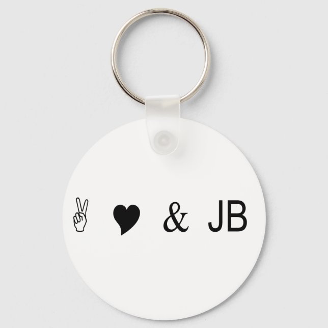 peace love and jb keychain (Front)