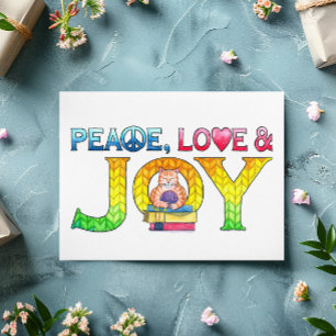 Peace, Love and Joy Birthday Card