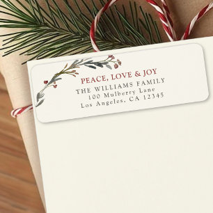 Peace Love and Joy Botanical Return Address