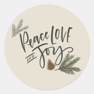 Peace Love and Joy Christmas Envelope Seals