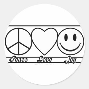 Peace Love and Joy Classic Round Sticker
