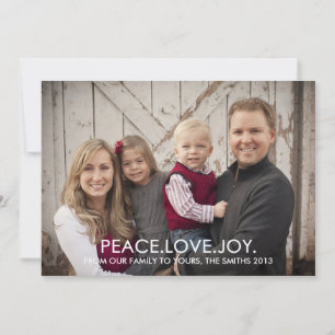 Peace, Love and Joy Holiday Carte photo 2013