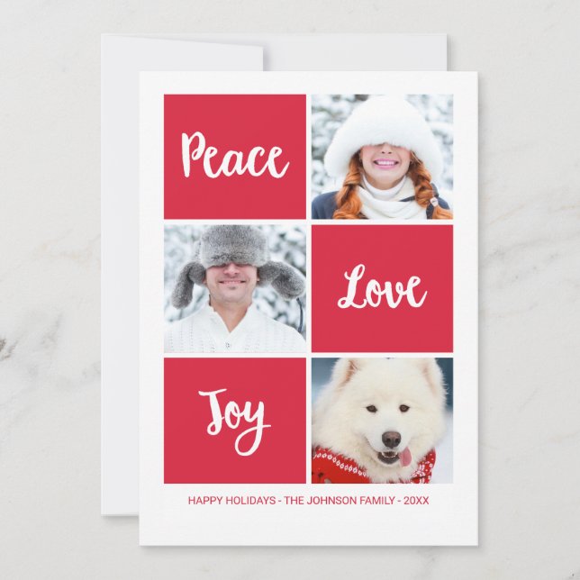 Peace Love and Joy | Holiday Photo Card (Front)