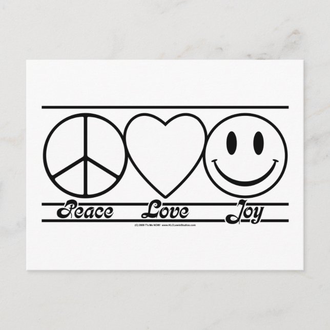 Peace Love and Joy Postcard (Front)