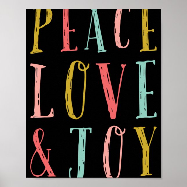 Peace Love And Joy Whimsical Holiday Toddler T Shi Poster (Front)