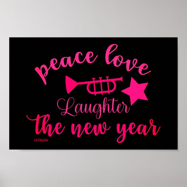 PEACE LOVE AND LAUGHTER IN THE NEW YEAR            POSTER (Front)