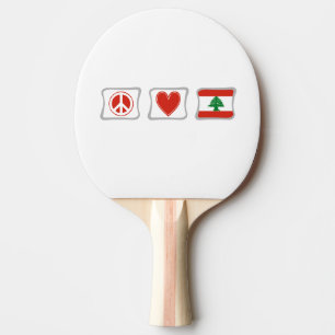 Peace Love and Lebanon Squares Ping Pong Paddle