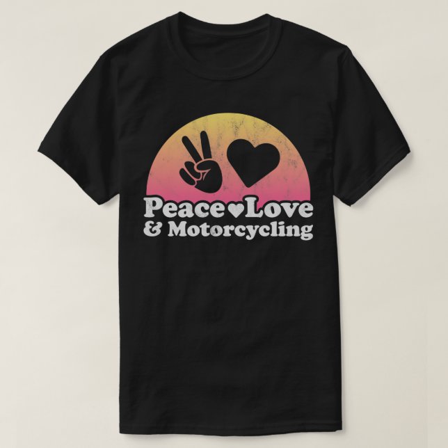 Peace Love and Motorcycling Motorcycle Pullover  (Design Front)