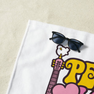 Peace, Love, And Music Beach Towel
