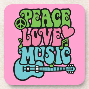 Peace, Love and Music Coaster
