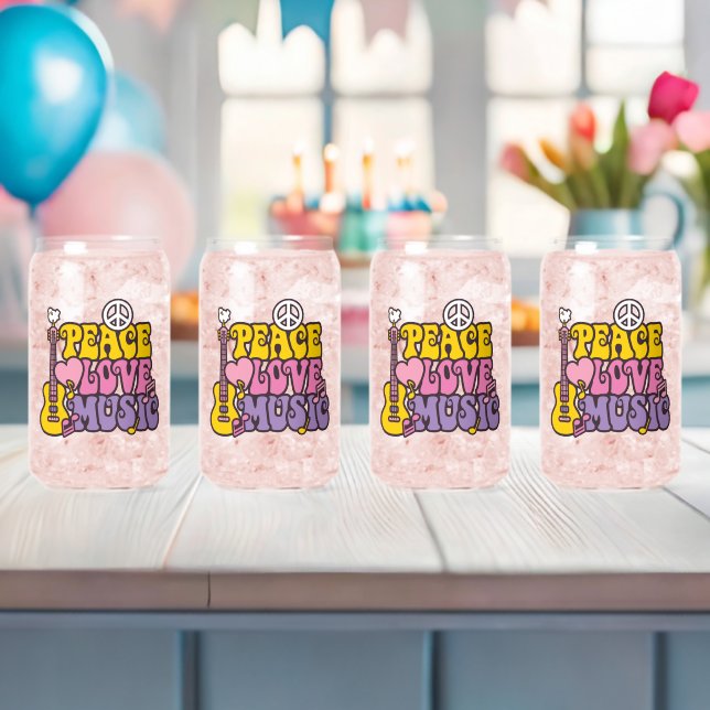 Peace, Love, And Music Glasses (Insitu (Baby Shower))