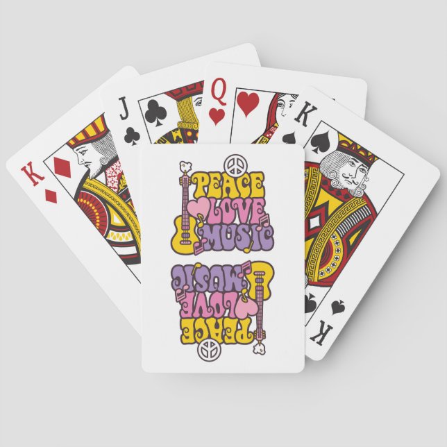 Peace, Love, And Music Playing Cards (Back)