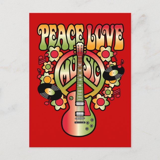 Peace Love and Music Postcard (Front)