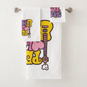 Peace, Love, And Music Towel Set