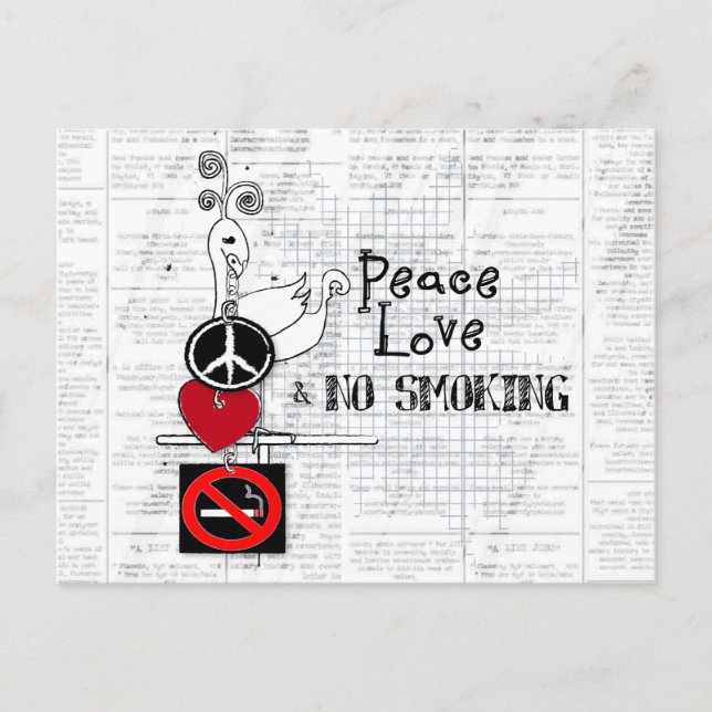 peace - love and NO SMOKING Postcard (Front)