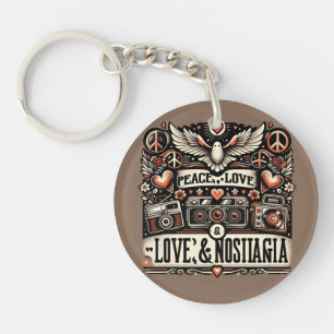 Peace, Love, and Nostalgia: Retro Typography Quote Keychain