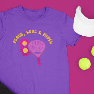 Peace, Love and Padel Flower Power T-Shirt