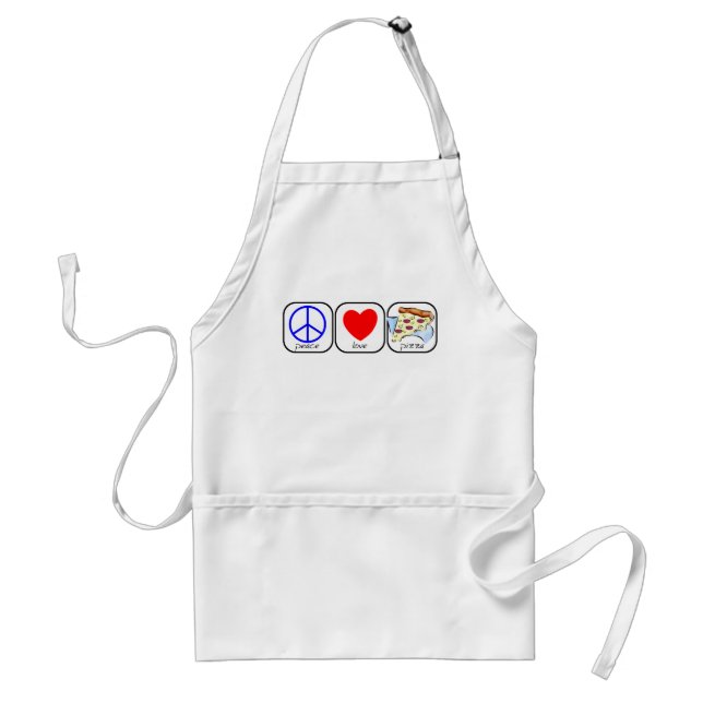 Peace, Love, and Pepperoni Pizza Standard Apron (Front)