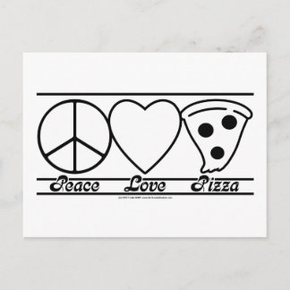 Peace Love and Pizza Postcard