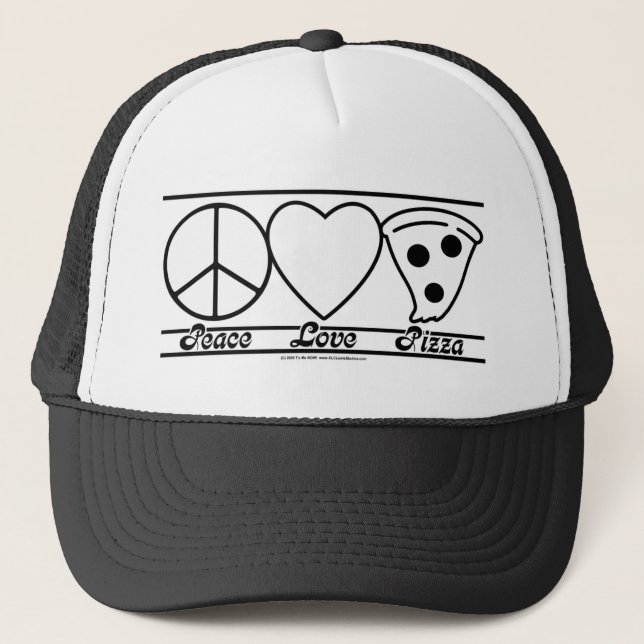 Peace Love and Pizza Trucker Hat (Front)