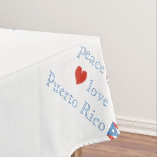 Peace Love and Puerto Rico Tablecloth