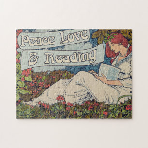 Peace love and reading jigsaw puzzle