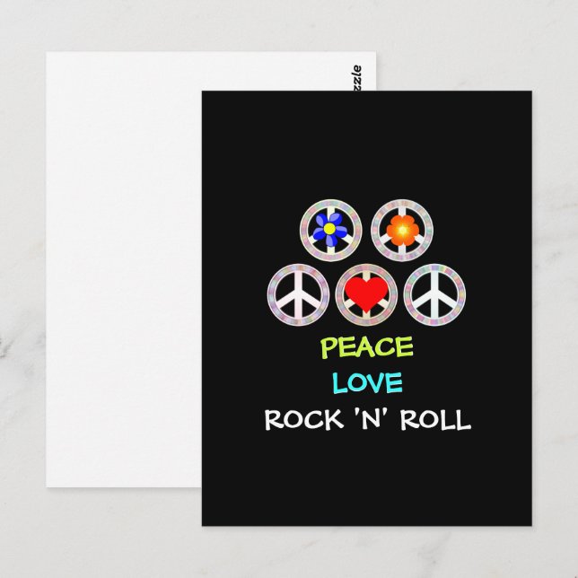 Peace, Love and Rock 'n' Roll, Postcard (Front/Back)