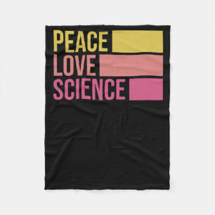 Peace Love And Science! Sticker3 Fleece Blanket