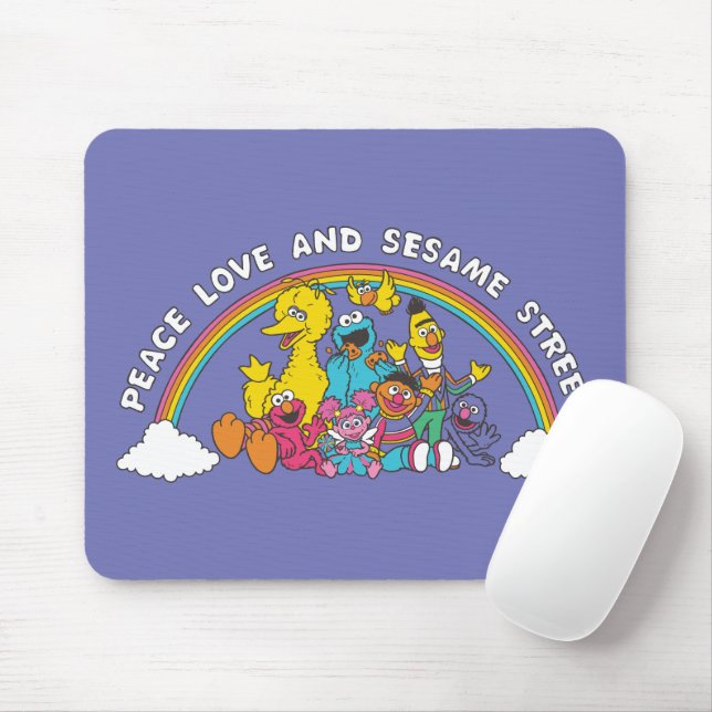 Peace, Love and Sesame Street Mouse Pad (With Mouse)