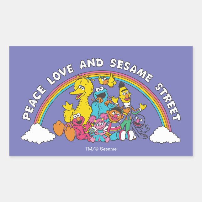 Peace, Love and Sesame Street Sticker (Front)