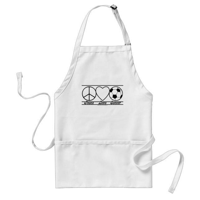 Peace Love and Soccer Standard Apron (Front)