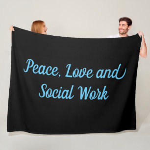 Peace, Love and Social Work Fleece Blanket