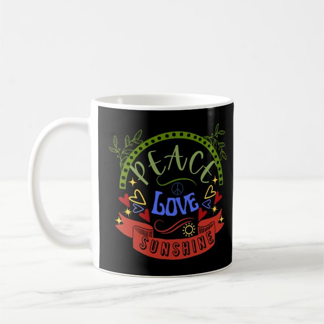 Peace, Love and Sunshine  Coffee Mug (Left)