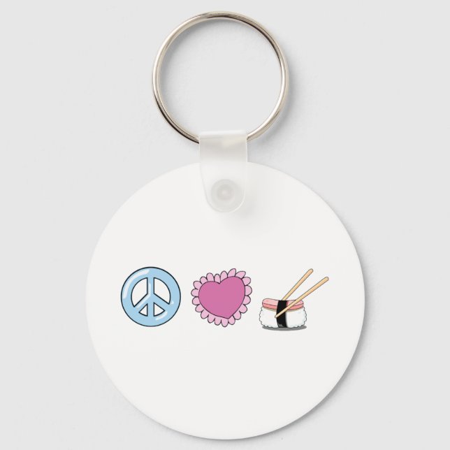 Peace Love and Sushi Keychain (Front)