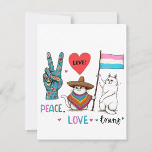 Peace Love and Trans LGBTQ Transgender Card