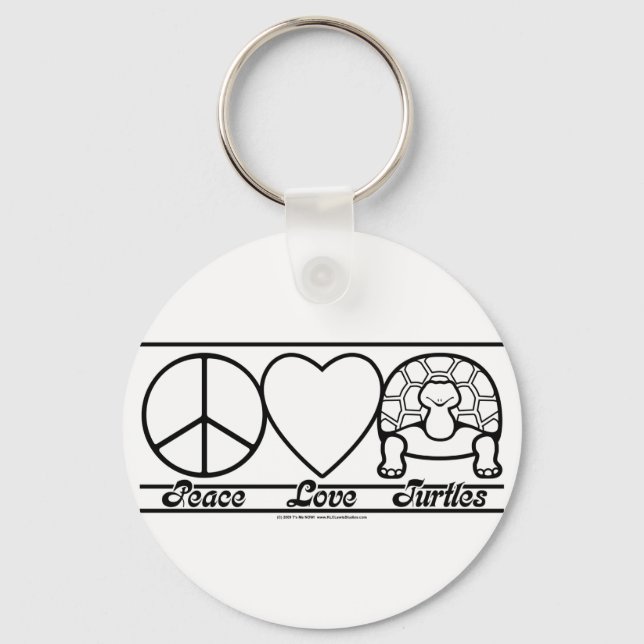 Peace Love and Turtles Keychain (Front)