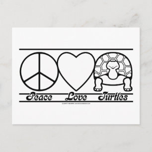 Peace Love and Turtles Postcard
