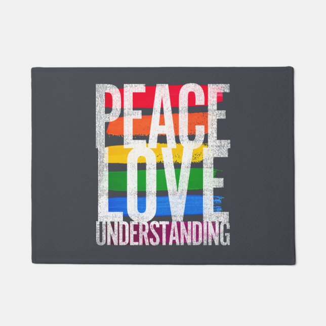 Peace Love and Understanding Doormat (Front)