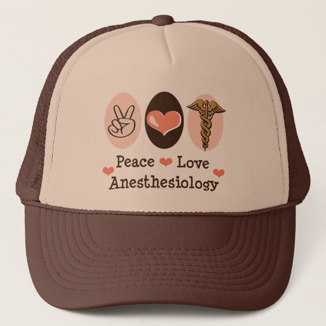 Peace Love Anesthesiology Hat (Front)