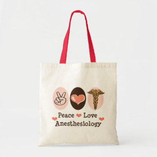 Peace Love Anesthesiology Tote Bag