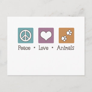 Peace Love Animals (Two Paws) Postcard